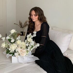 NWOT Reformation Jessy Midi Dress in Black sz 12